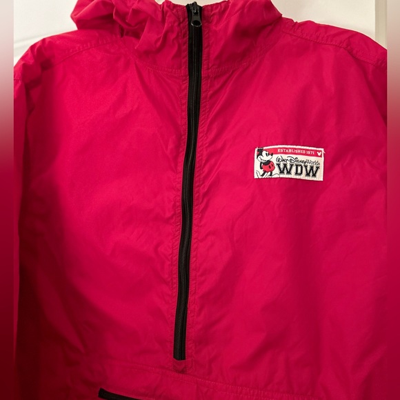 Vintage Disney World WDW Est. 1971 Mickey Mouse Red Windbreaker Jacket Sz L. - Picture 2 of 10